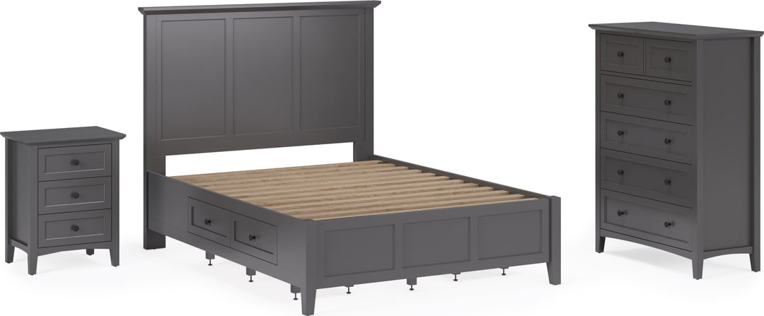 Grace Three Drawer Nightstand in Raven Black – view 14