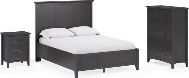 Grace Three Drawer Nightstand in Raven Black – view 15