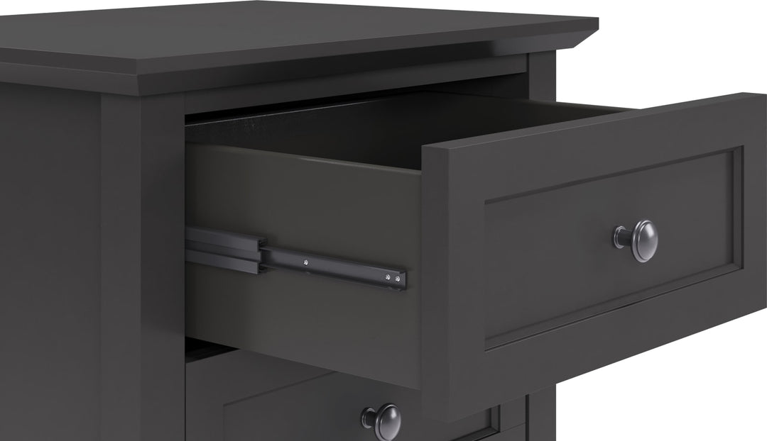 Grace Three Drawer Nightstand in Raven Black – view 2
