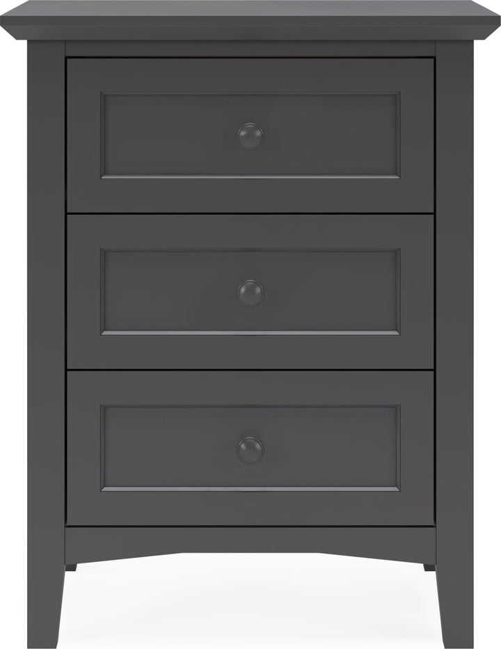 Grace Three Drawer Nightstand in Raven Black – view 3