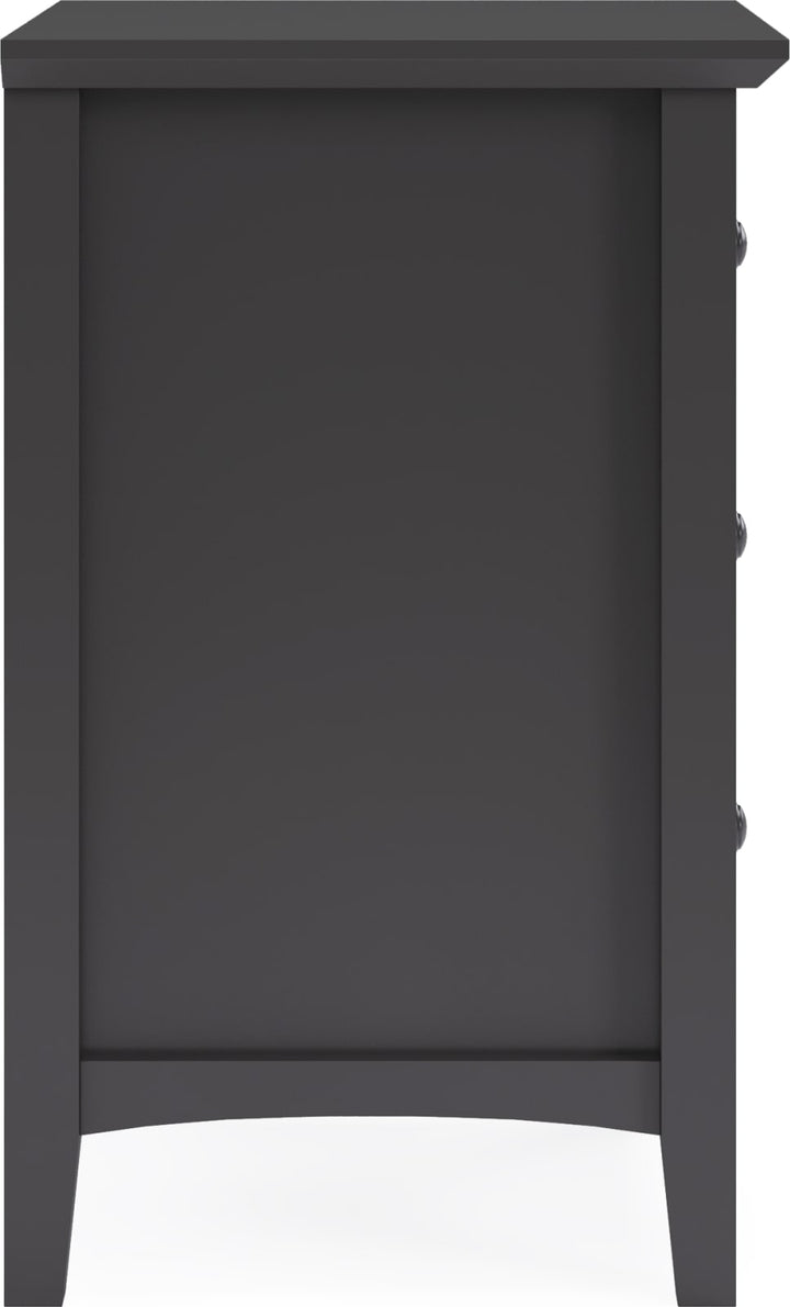 Grace Three Drawer Nightstand in Raven Black – view 4