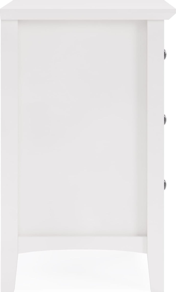 Grace Three Drawer Nightstand in Snowfall White – view 4