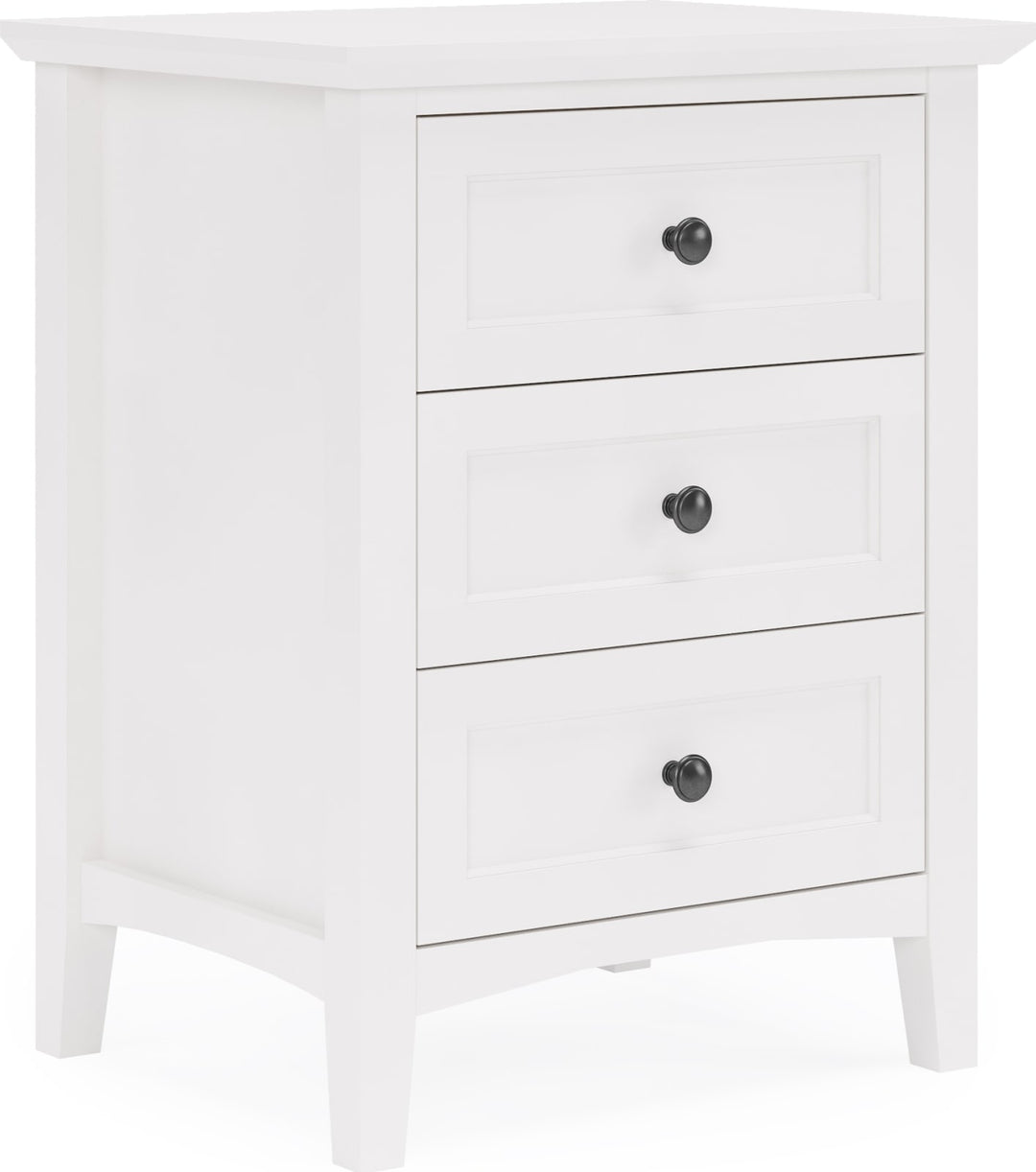 Grace Three Drawer Nightstand in Snowfall White – view 5