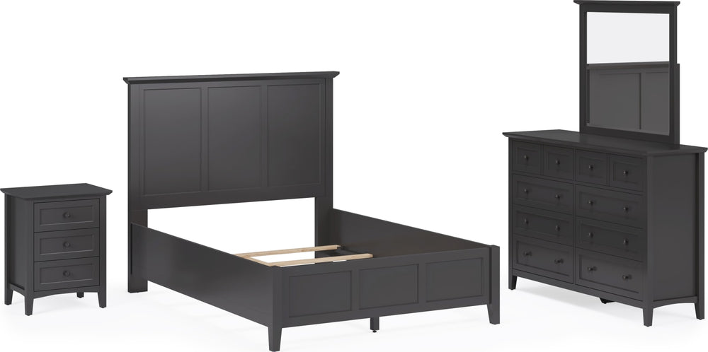 Grace Queen-size Three Panel Bed in Raven Black – view 10
