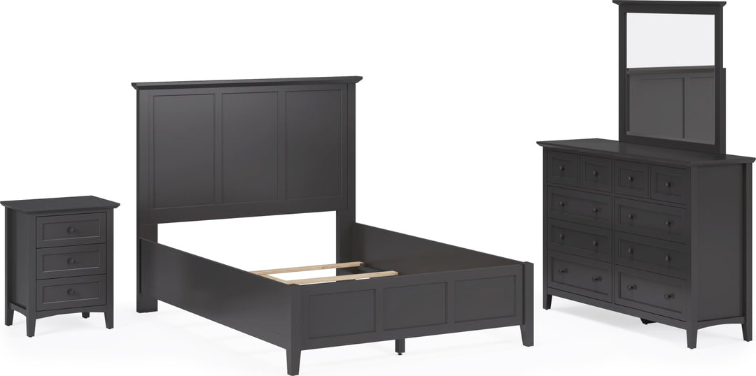 Grace Queen-size Three Panel Bed in Raven Black – view 10