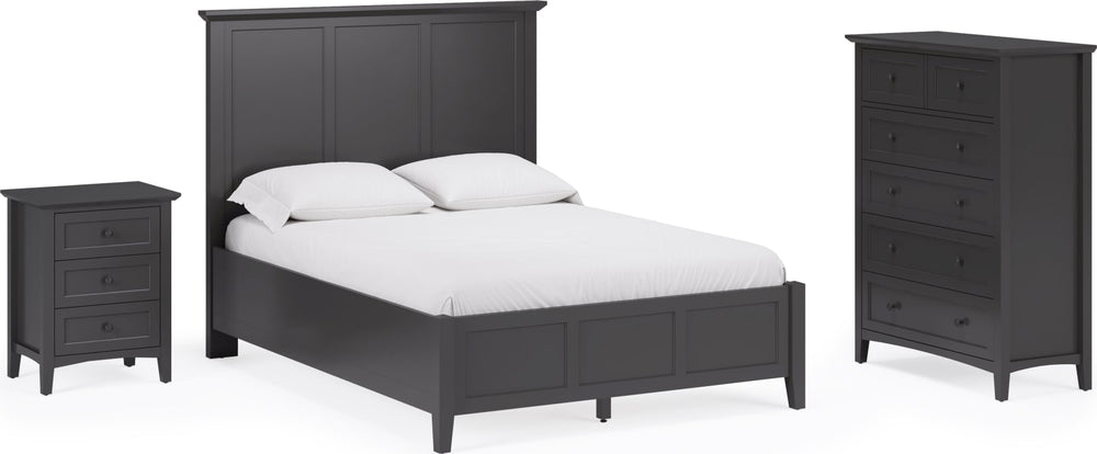 Grace Queen-size Three Panel Bed in Raven Black – view 14