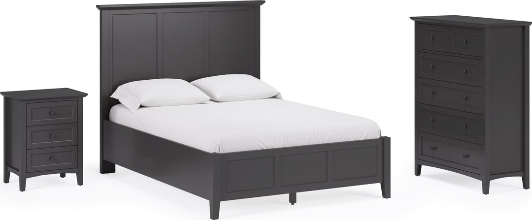 Grace Queen-size Three Panel Bed in Raven Black – view 14