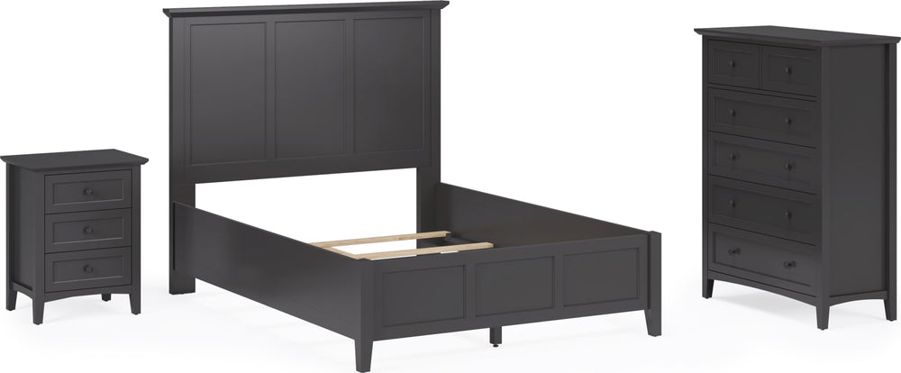 Grace Queen-size Three Panel Bed in Raven Black – view 15