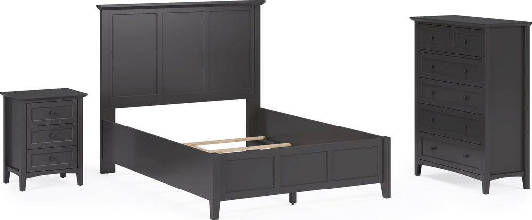 Grace Queen-size Three Panel Bed in Raven Black – view 15