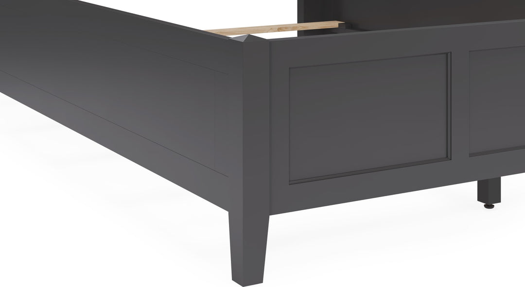 Grace Queen-size Three Panel Bed in Raven Black – view 8