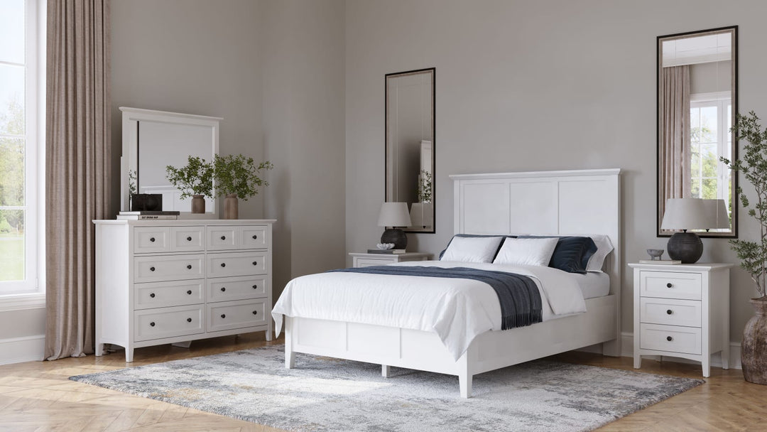 Grace Queen-size Three Panel Bed in Snowfall White – view 16