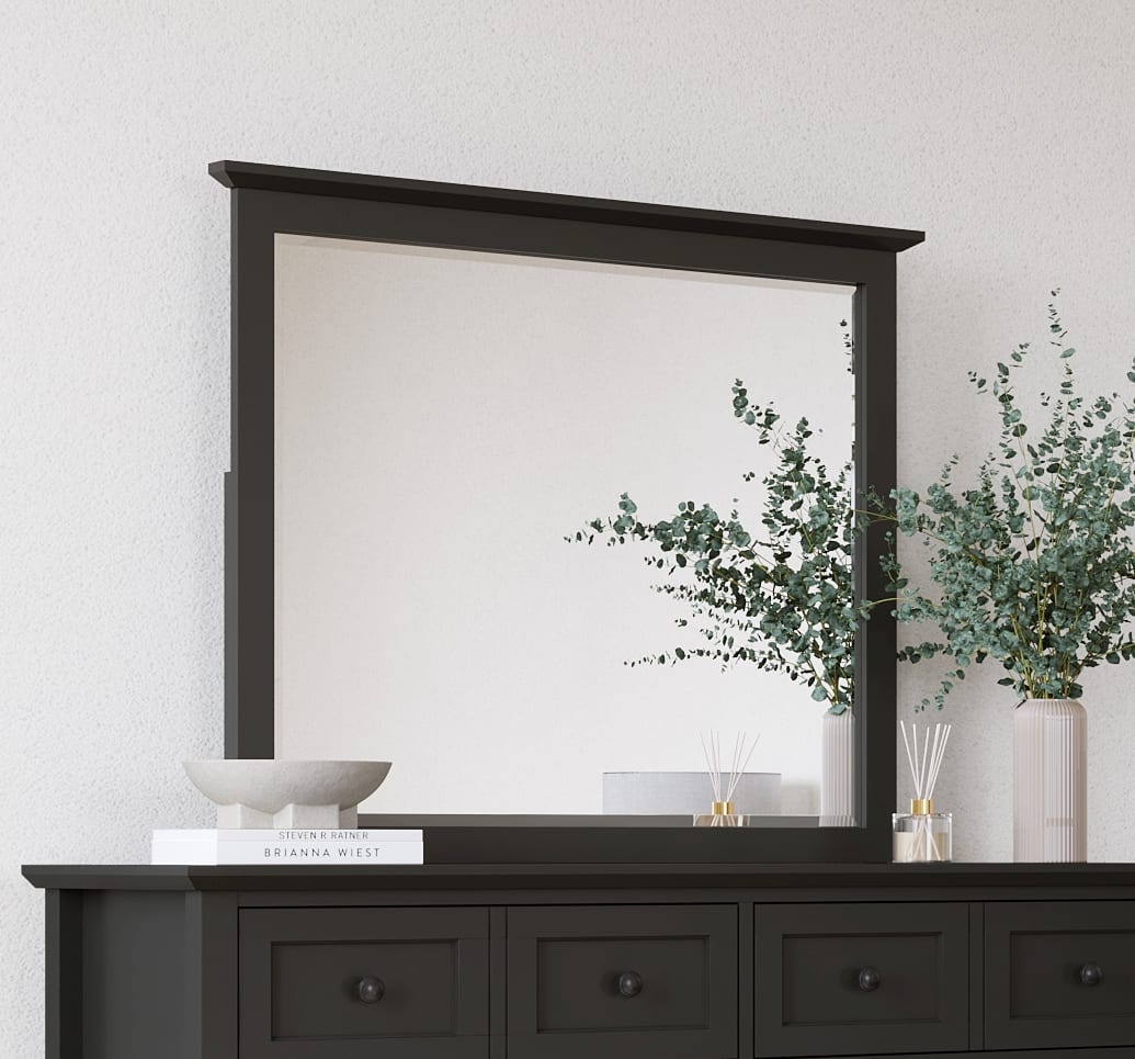 Grace Wall or Dresser Mirror in Raven Black