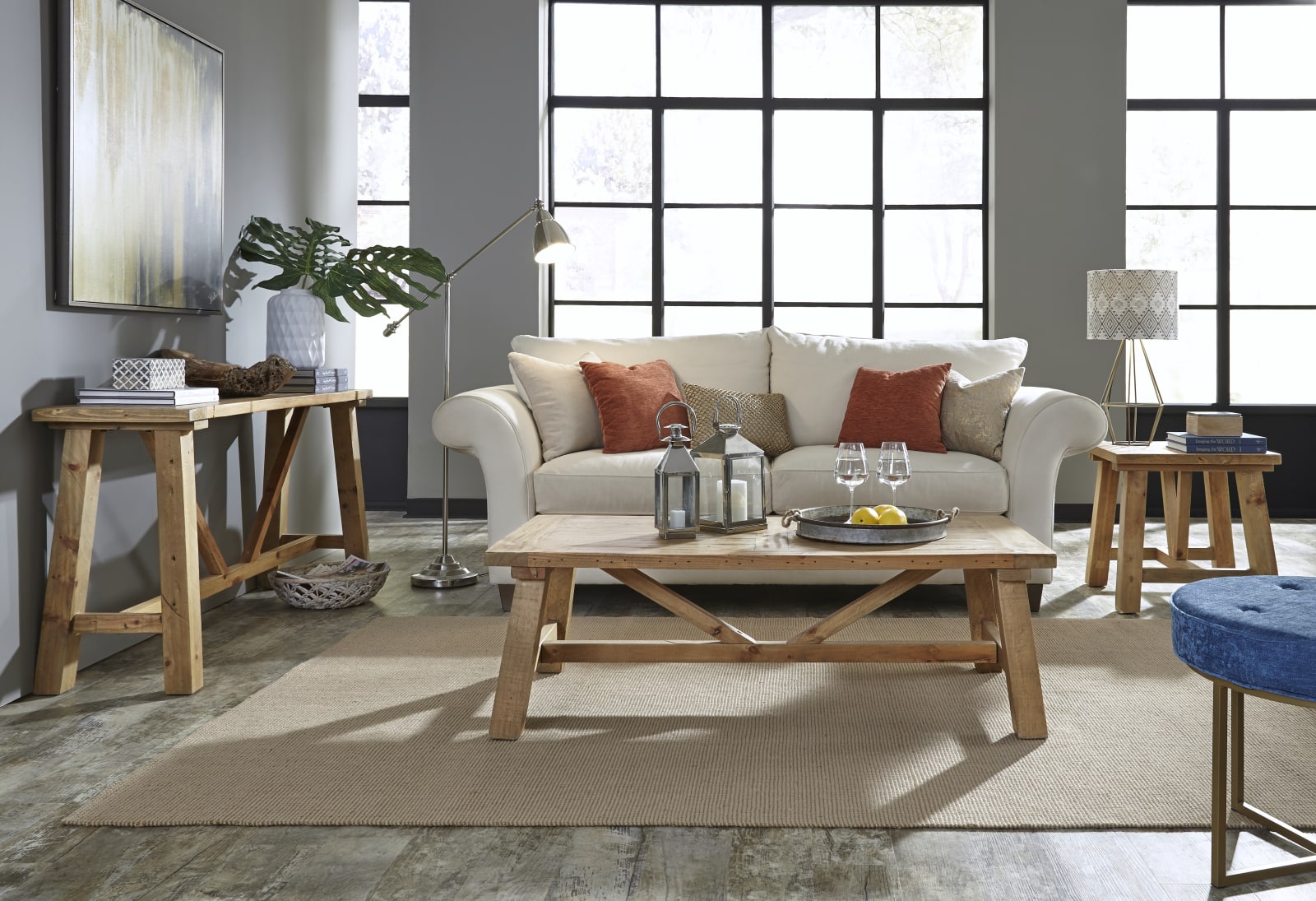 Harby Reclaimed Wood Console Table in Rustic Tawny – view 2