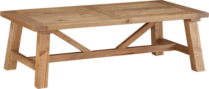 Harby Reclaimed Wood Rectangular Coffee Table in Rustic Tawny – view 3