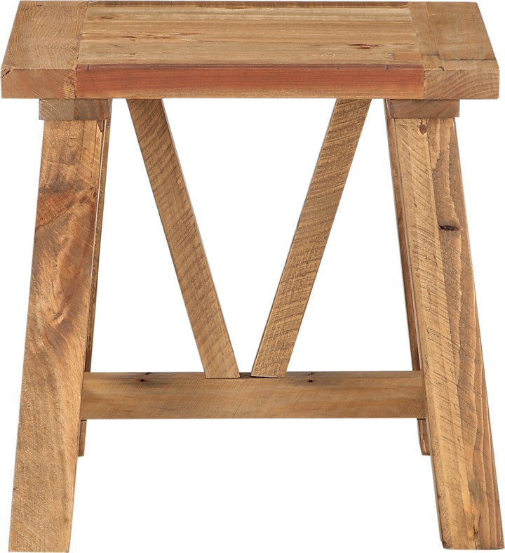 Harby Reclaimed Wood Square Side Table in Rustic Tawny – view 4