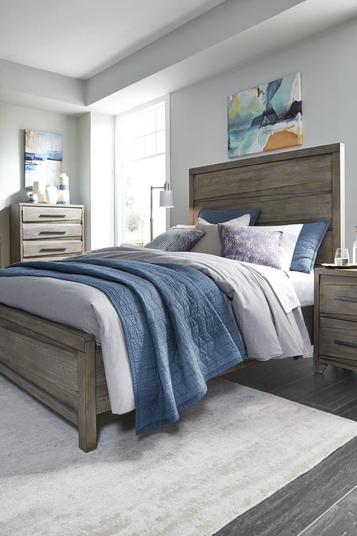 Hearst Solid Wood Queen-Size Panel Bed in Sahara Tan – view 2