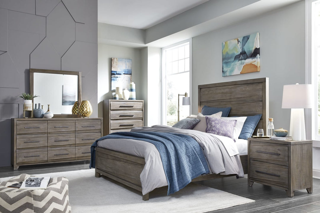 Hearst Solid Wood Queen-Size Panel Bed in Sahara Tan – view 4