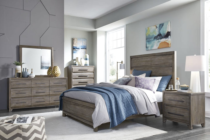 Hearst Solid Wood Full-Size Panel Bed in Sahara Tan – view 4