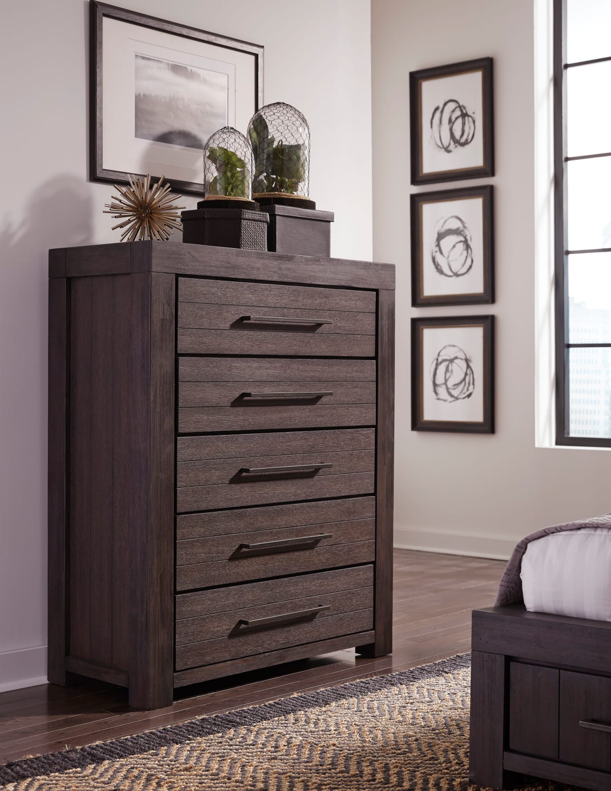 Heath Five Drawer Chest in Basalt Grey (2024)