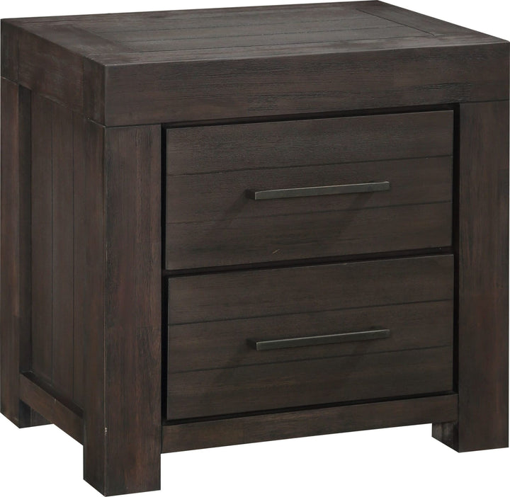 Heath Two Drawer Nightstand in Basalt Grey – view 2