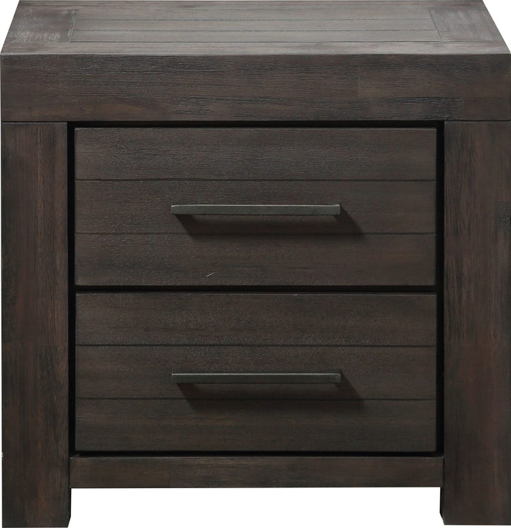Heath Two Drawer Nightstand in Basalt Grey – view 3