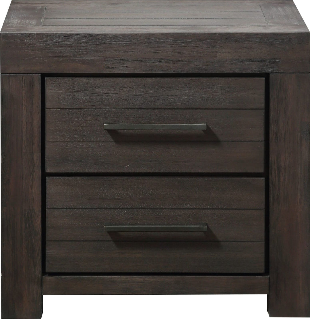Heath Two Drawer Nightstand in Basalt Grey – view 3