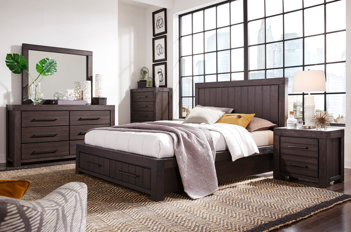 Heath Full-Size Two Drawer Storage Bed in Basalt Grey view 2