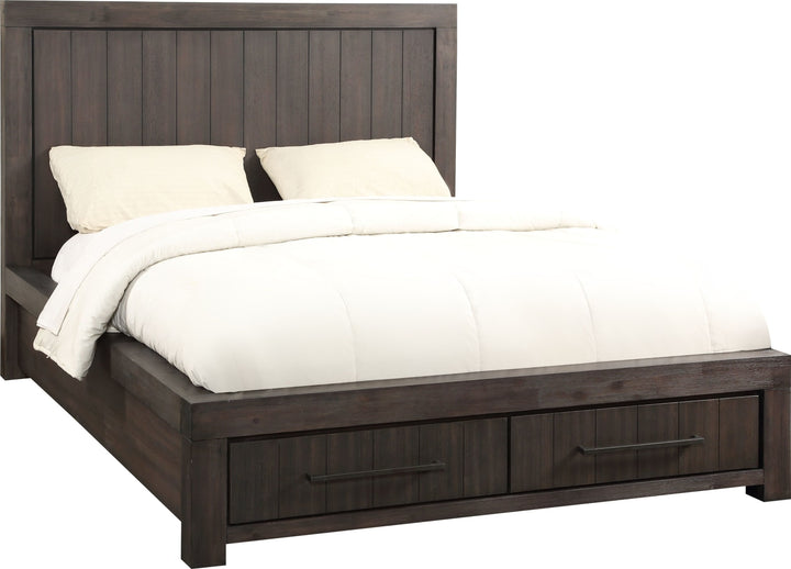 Heath California King-Size Two Drawer Storage Bed in Basalt Grey – view 3