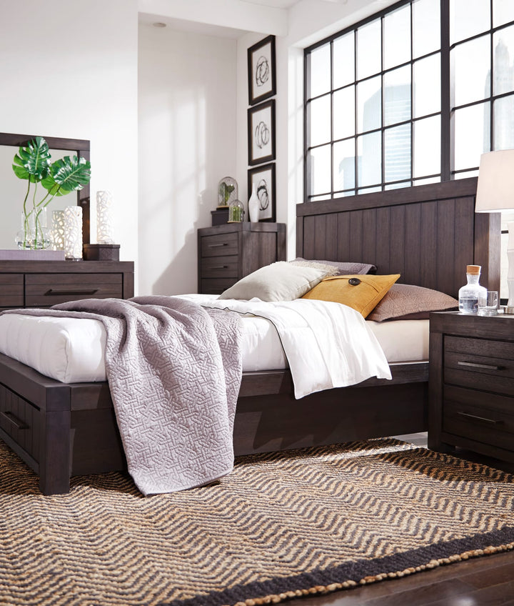 Heath Queen-Size Two Drawer Storage Bed in Basalt Grey – view 6