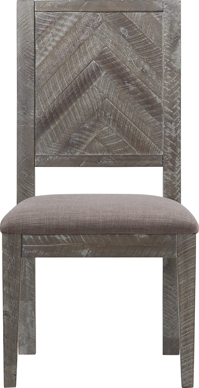 Herringbone Solid Wood Upholstered Dining Chair in Rustic Latte – view 3