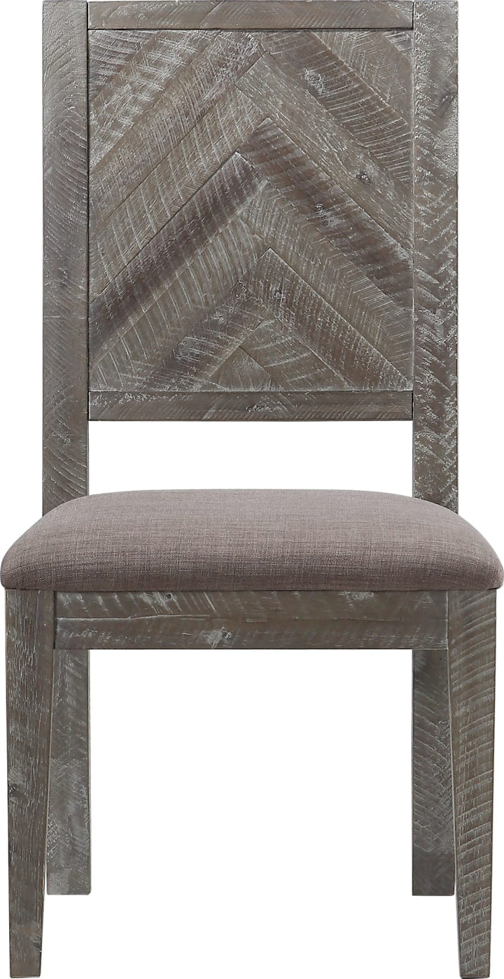 Herringbone Solid Wood Upholstered Dining Chair in Rustic Latte – view 3