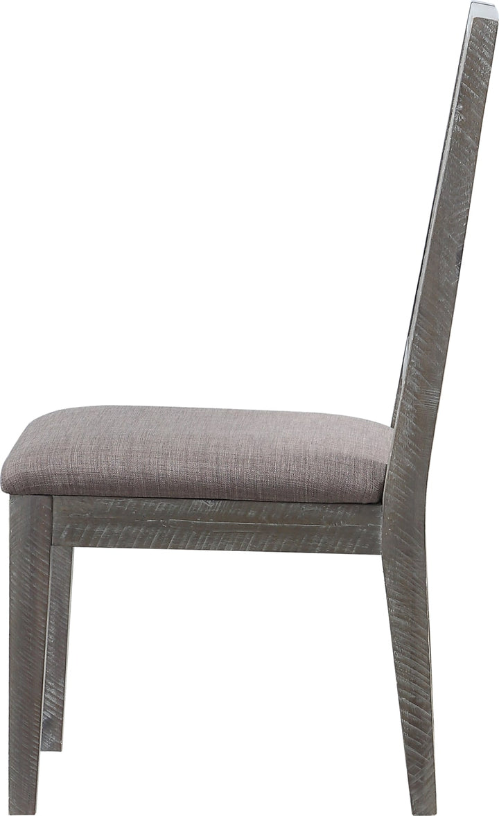 Herringbone Solid Wood Upholstered Dining Chair in Rustic Latte – view 4