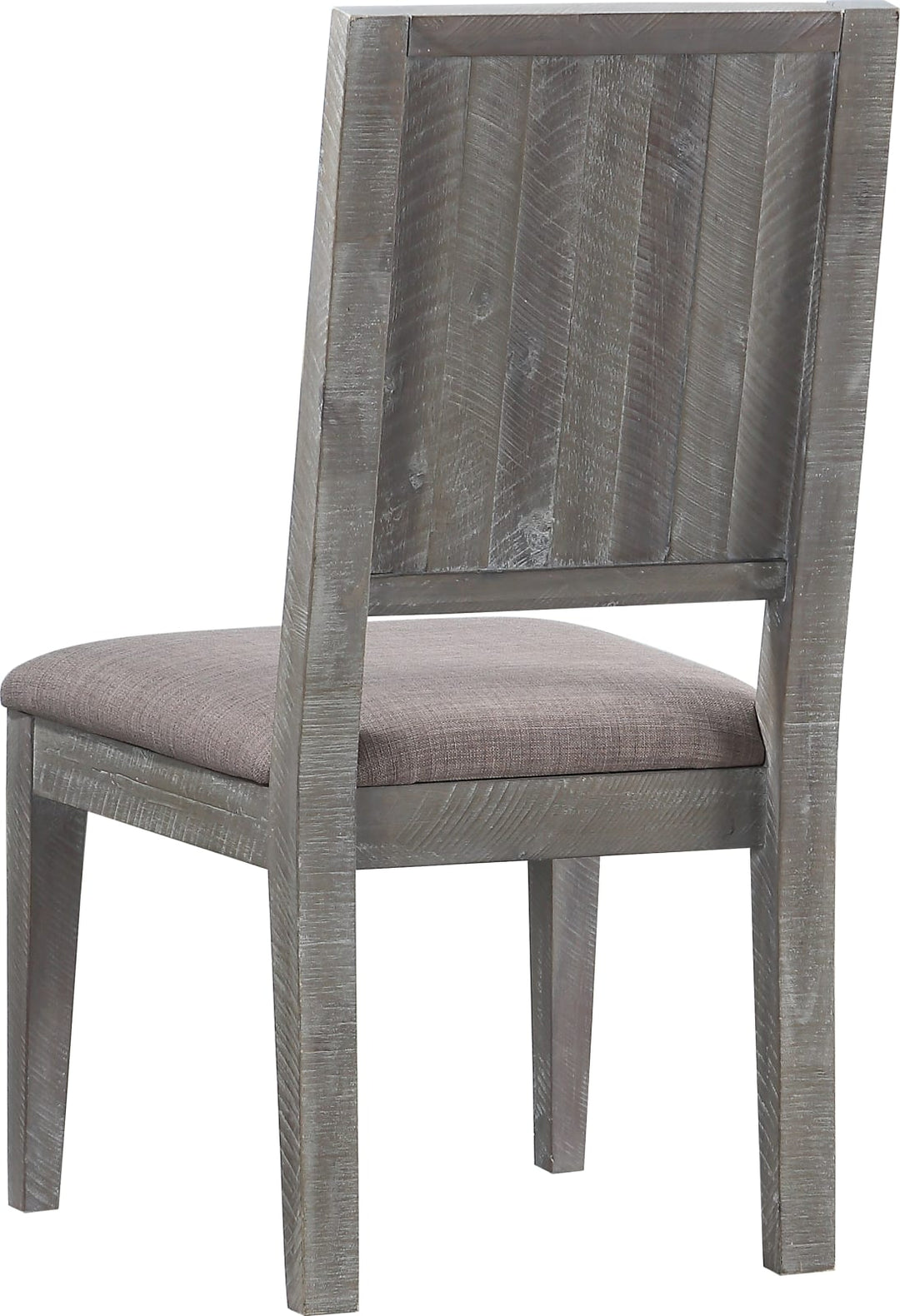 Herringbone Solid Wood Upholstered Dining Chair in Rustic Latte – view 5