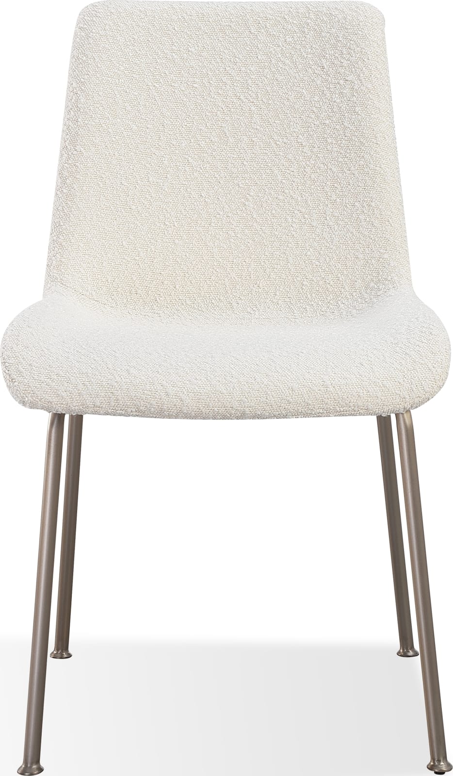 Jade Upholstered Dining Chair in Cottage Cheese Boucle and Brushed Nickel Metal – view 5