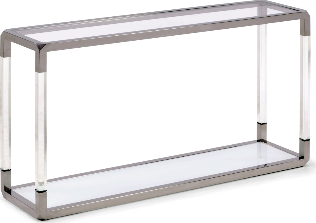 Jasper Console Table in Acrylic/White Glass/PSS – view 4