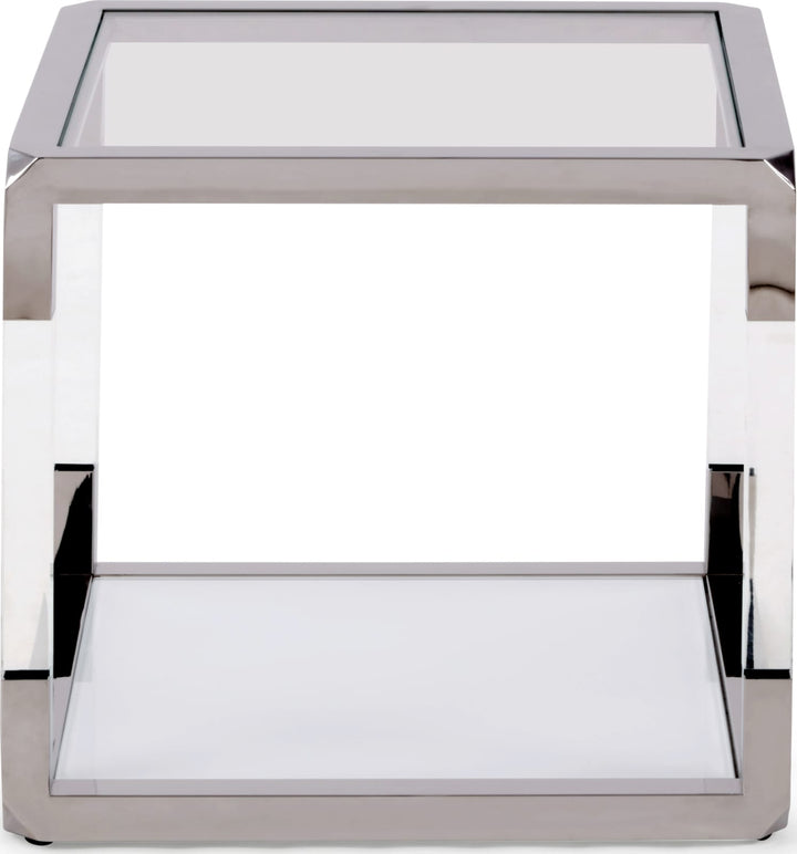 Jasper End Table in Acrylic/White Glass/PSS – view 5