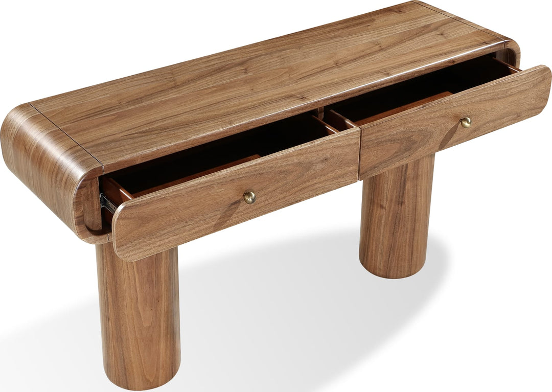Juba Walnut Console Table in Mongoose – view 4