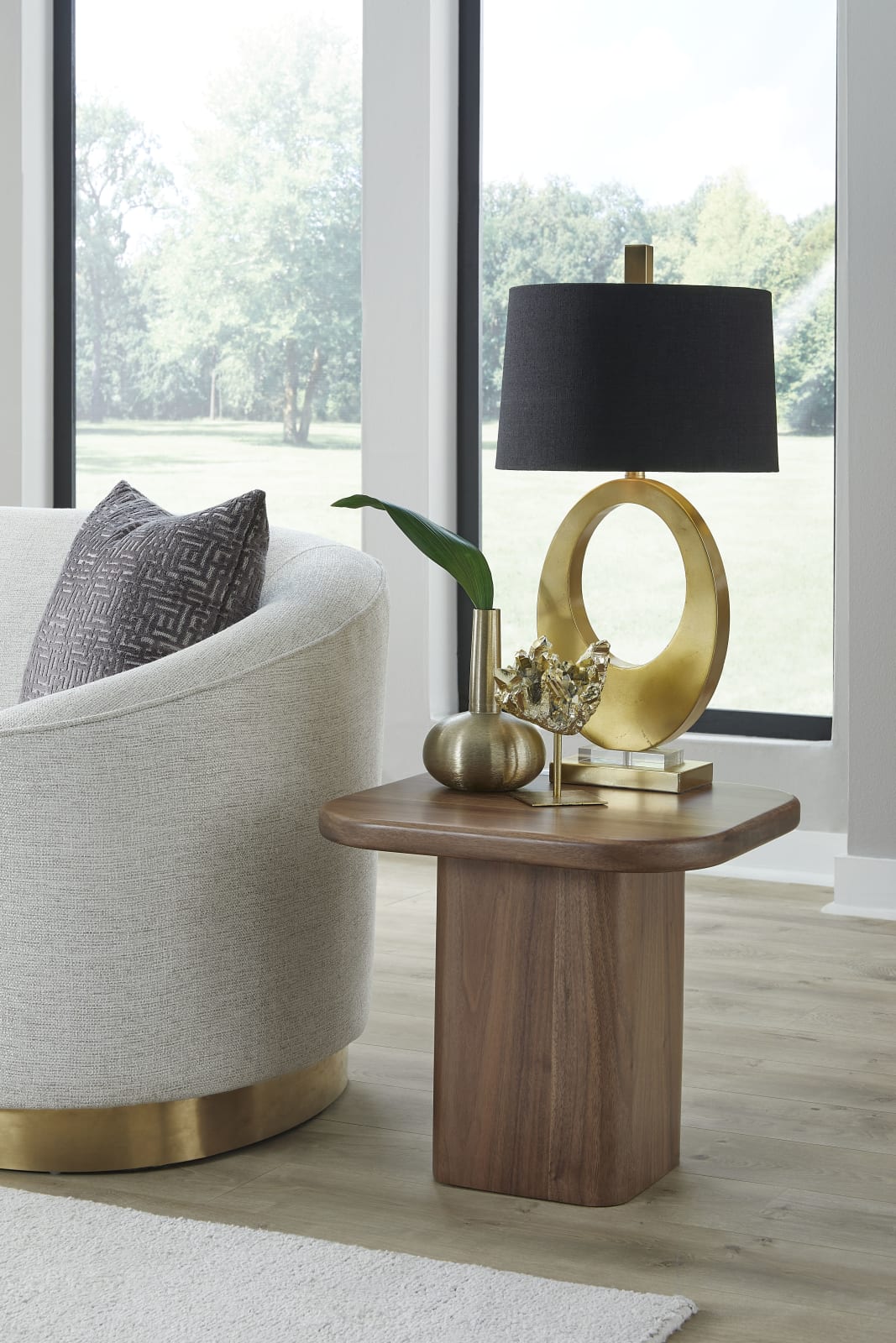Juba Walnut End Table in Mongoose