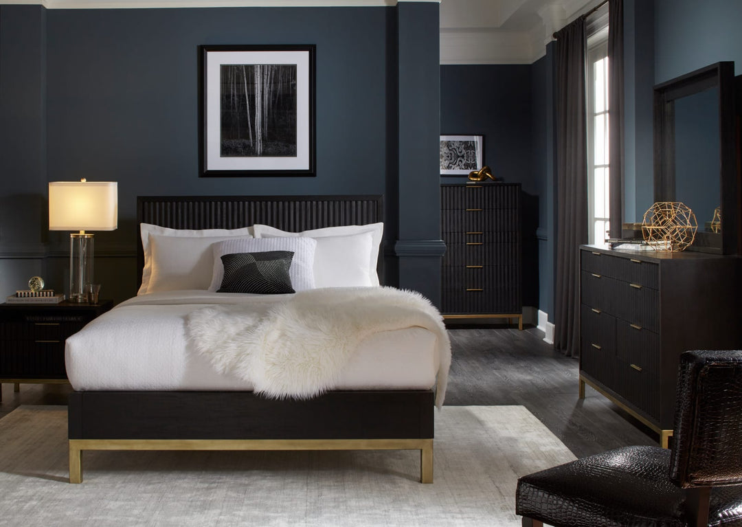 Kentfield Solid Wood California King-Size Platform Bed in Black Drifted Oak – view 2