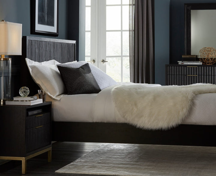 Kentfield Solid Wood California King-Size Platform Bed in Black Drifted Oak – view 3