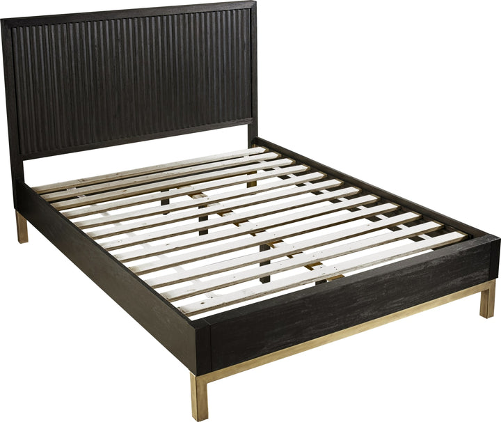 Kentfield Solid Wood King-Size Platform Bed in Black Drifted Oak – view 7