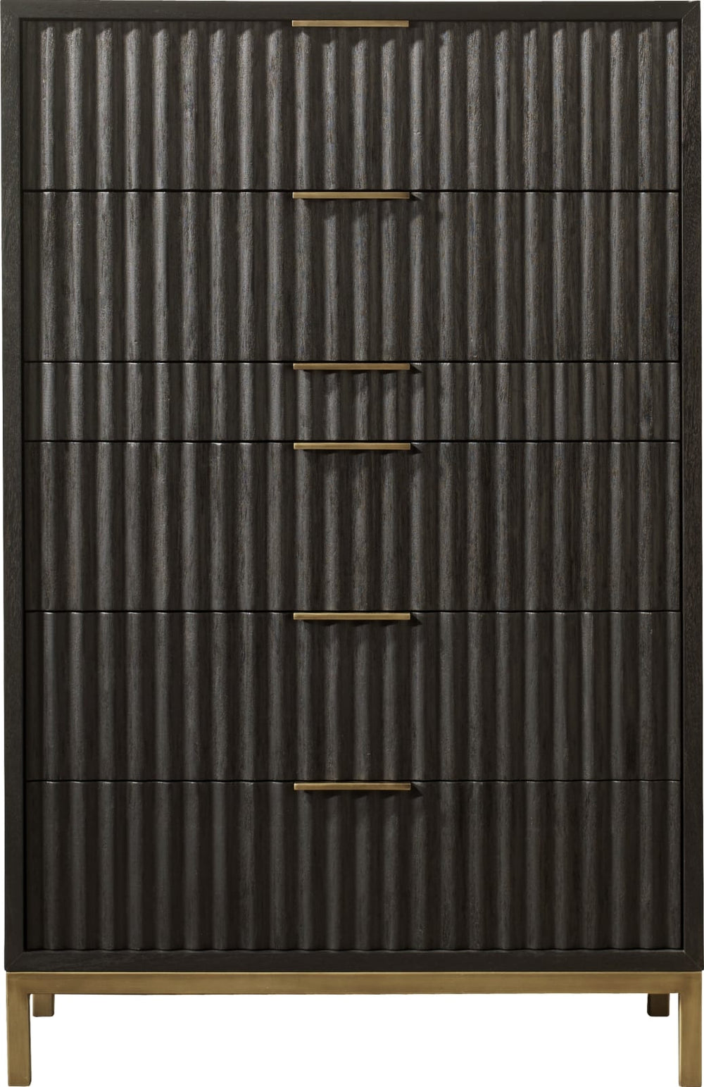Kentfield Solid Wood Six Drawer Chest in Black Drifted Oak (2024) – view 3