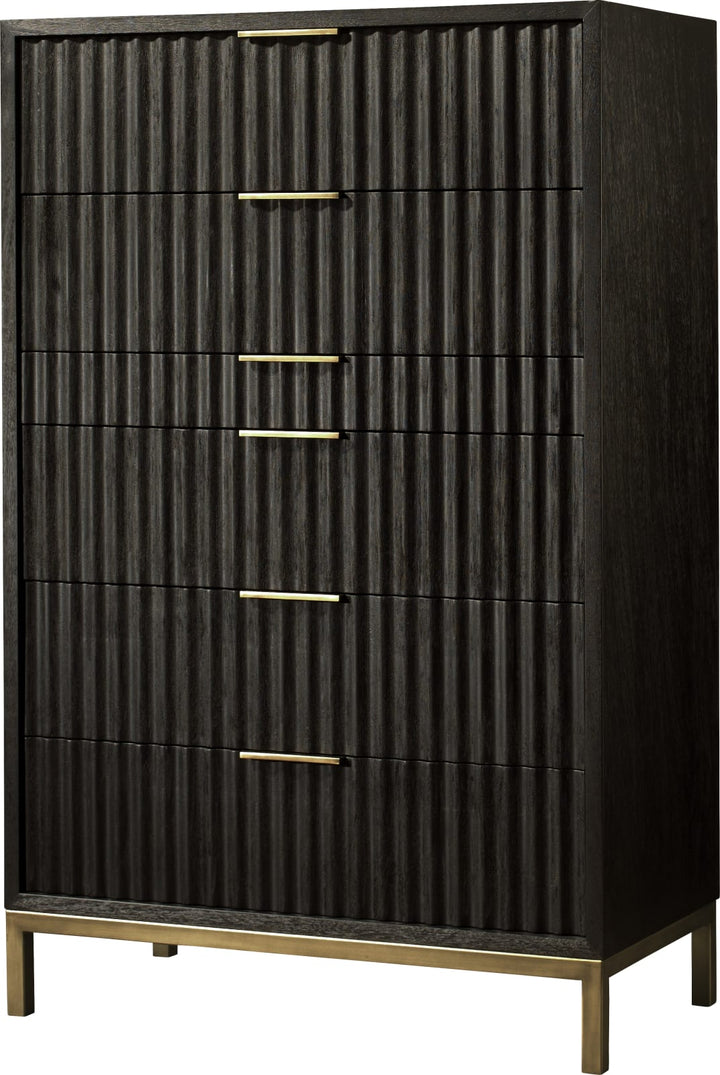 Kentfield Solid Wood Six Drawer Chest in Black Drifted Oak (2024) – view 4