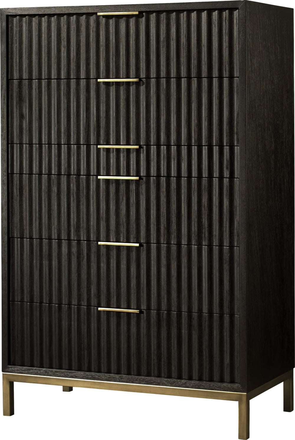 Kentfield Solid Wood Six Drawer Chest in Black Drifted Oak (2024) – view 4