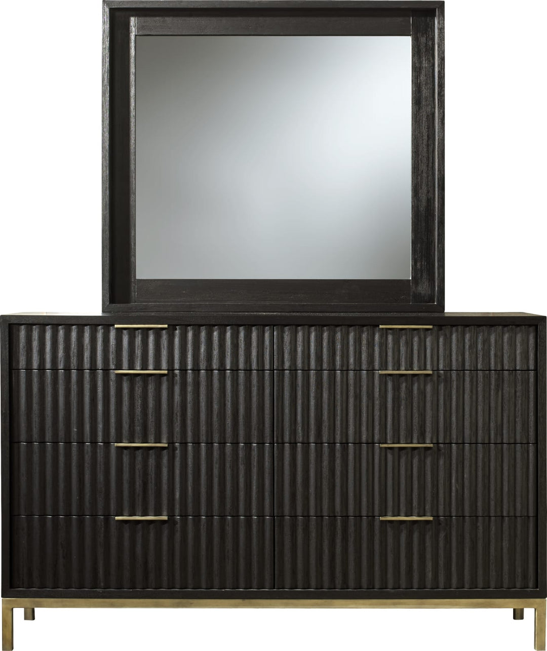 Kentifield Solid Wood Eight Drawer Dresser in Black Drifted Oak (2024) – view 3