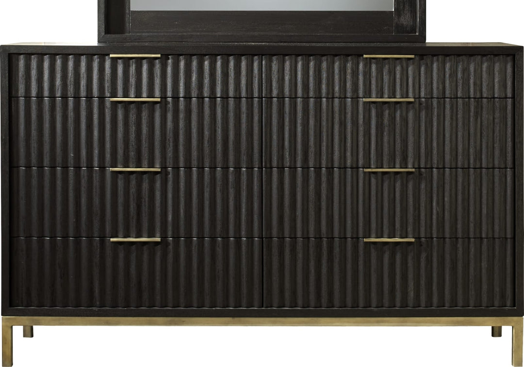 Kentifield Solid Wood Eight Drawer Dresser in Black Drifted Oak (2024) – view 5