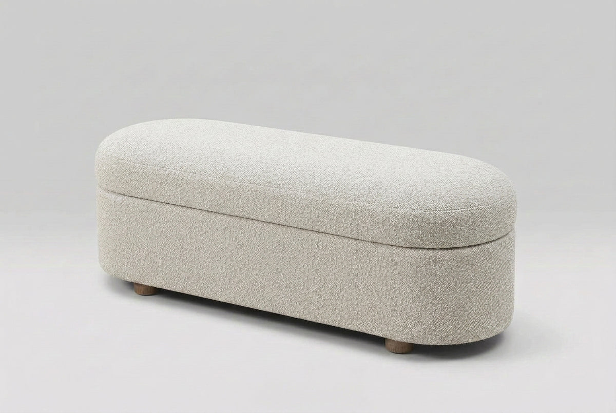 Kiki Upholstered Hinged Storage Bench in Cotton Ball Boucle (2026) view 2