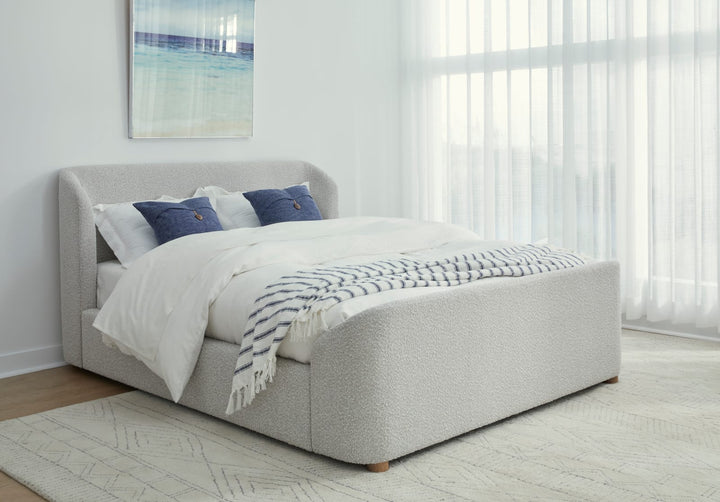 Kiki King-size Upholstered Platform Bed in Cotton Ball Boucle – view 3