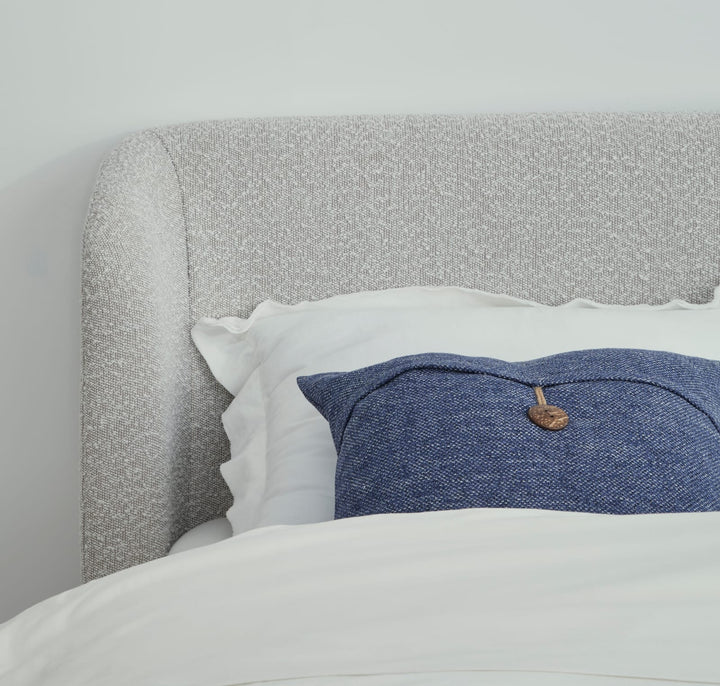 Kiki Queen-size Upholstered Platform Bed in Cotton Ball Boucle – view 4