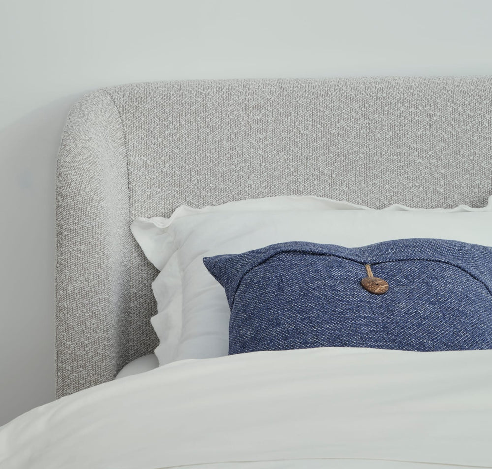 Kiki Queen-size Upholstered Platform Bed in Cotton Ball Boucle – view 4